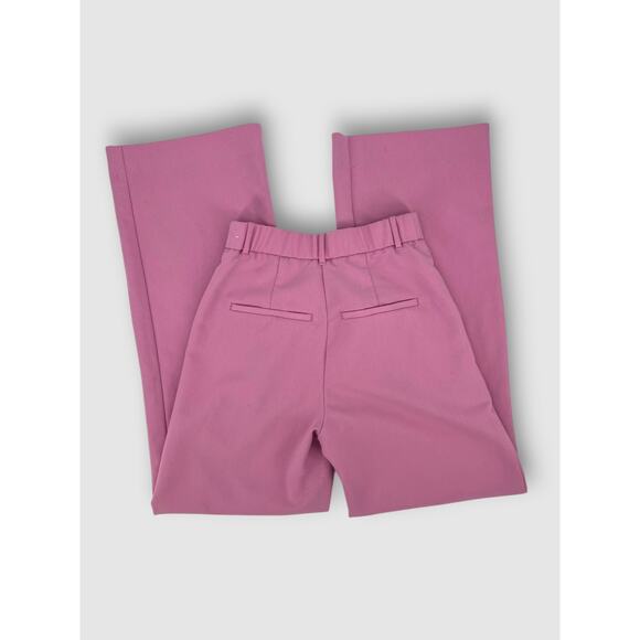 Abercrombie & Fitch Pink Wide Leg Pleated Trousers High Rise Tailored Size 27/4L - Picture 7 of 8